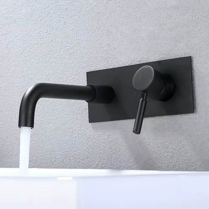 Bagnolux mélangeur froid et chaud, robinet de salle de bains, Installation encastrée, noir deux trous, vanité de baignoire de douche avec évier mélangeur