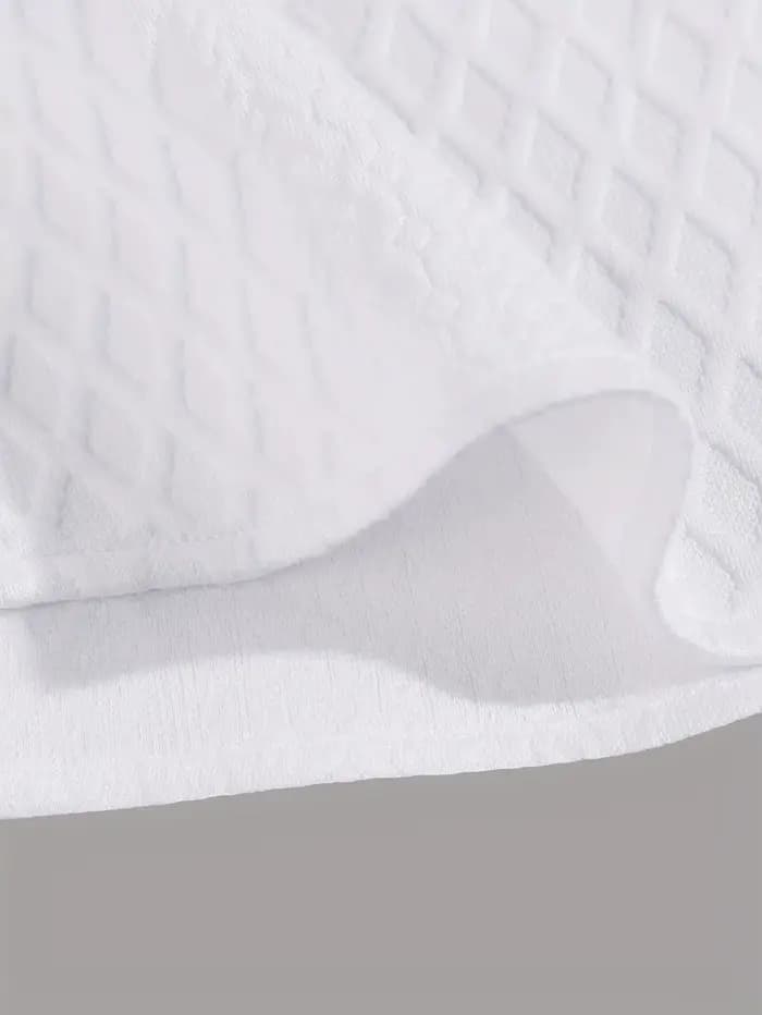Shorts blancs texturés pour hommes avec cordon de serrage à la taille, respirants et à séchage rapide, pour le sport et les activités de plein air