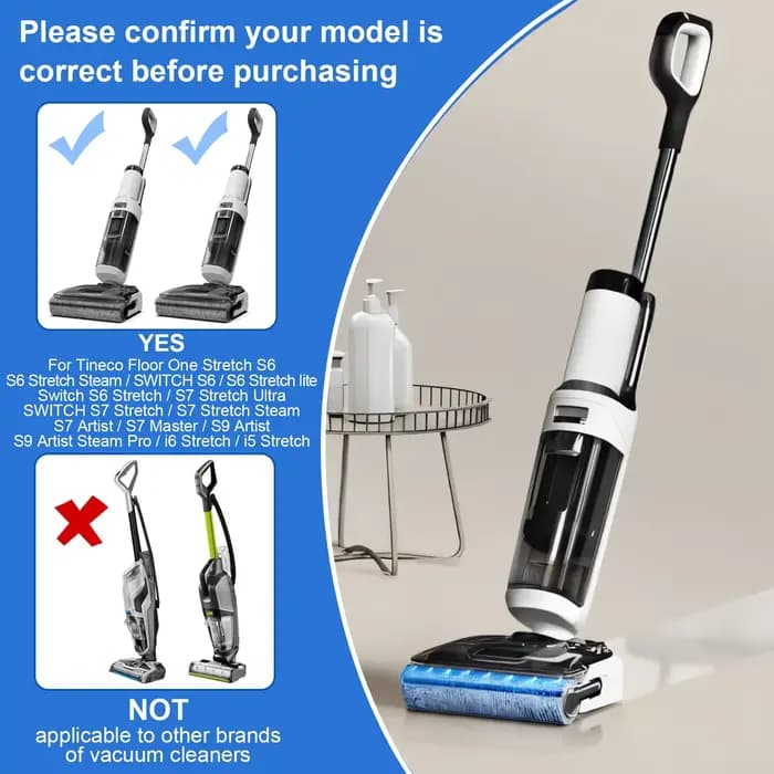 Brosse à rouleaux et filtre HEPA pour Tineco Floor One Stretch S6/S7 Stretch Ultra/S7 Stretch Steam/i6 Stretch/i5 Stretch/S9 Artist