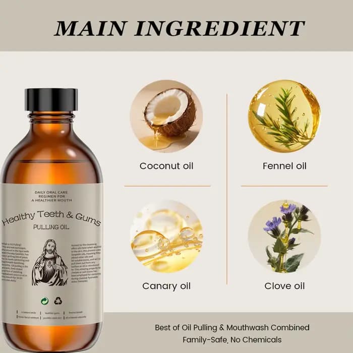 1PCS Bain de bouche à l'huile de coco, haleine fraîche, huiles essentielles naturelles, élimination des odeurs, blanchiment des dents, soin buccal, prévention des caries
