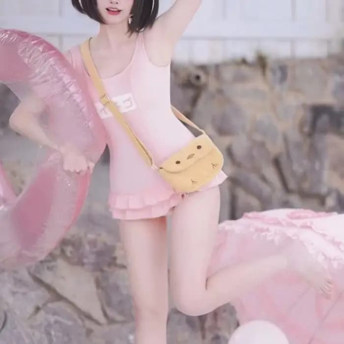 Lolita fraise à volants une pièce maillot de bain pour femmes