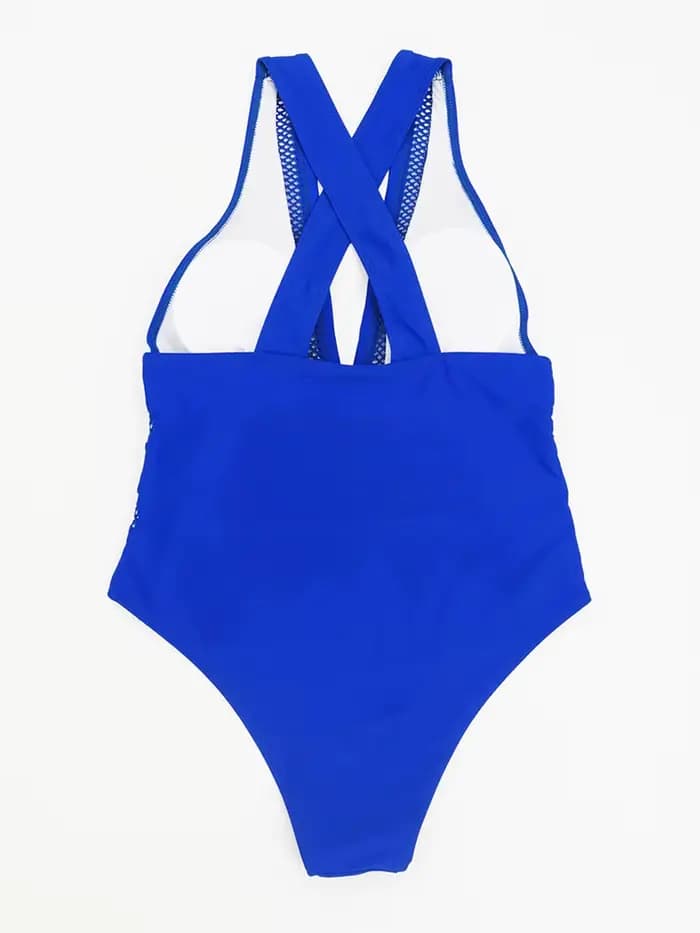 2023 nouveau Sexy maille maillots de bain mosaïque femmes une pièce maillot
