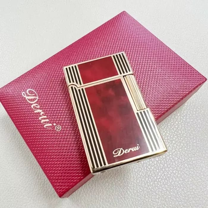 Derui-Briquet gonflable silencieux coulissant sur le côté pour hommes, briquet en métal, lumière de qualité haut de gamme, cadeau de luxe, nouveau, 2023