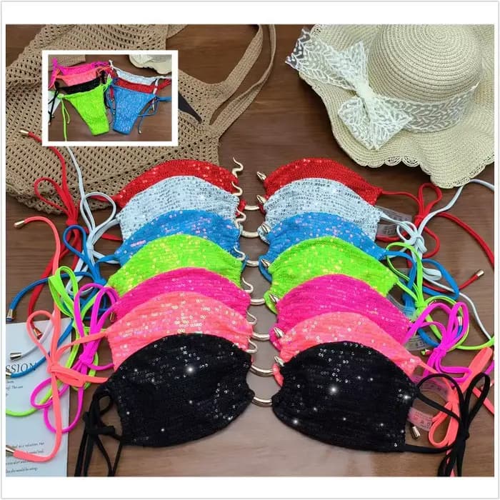 Ensemble de bikinis deux pièces brillants pour femmes