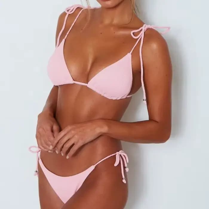 Femmes Bandeau maillot de bain Bikini Pit rayure tissu Simple solide Sexy maillot de bain pansement rose/jaune/noir/blanc/rouge/bleu maillot de bain