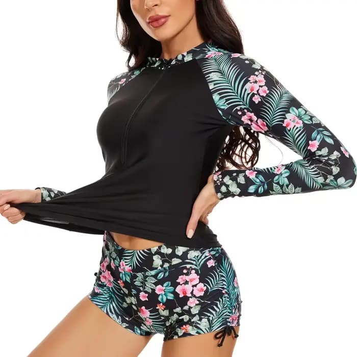 Grands maillots de bain à manches longues pour le surf Tankini
