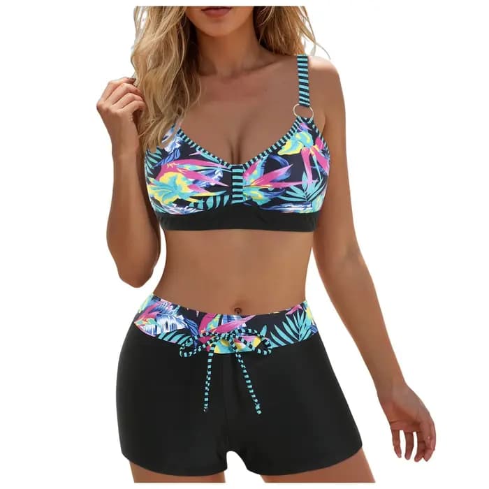 Femmes deux pièces Tankini Bikinis maillot de bain tenue