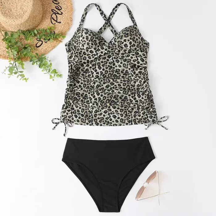 Été deux pièces maillots de bain femme taille haute