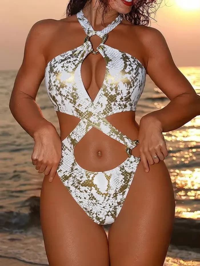 Maillot de bain une pièce sexy pour femme, imprimé léopard, dos nu, bikini de plage, couleur unie, nouveauté 2026
