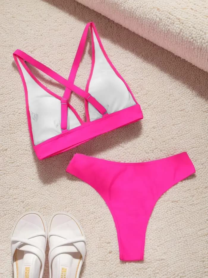 Maillot de bain noir uni pour femme