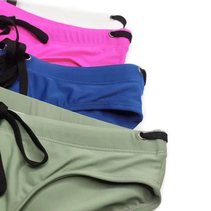 Slip de bain pour hommes, taille basse, couleur unie, maillot de bain de plage, culotte de bain, string, short de Surf, Push Up