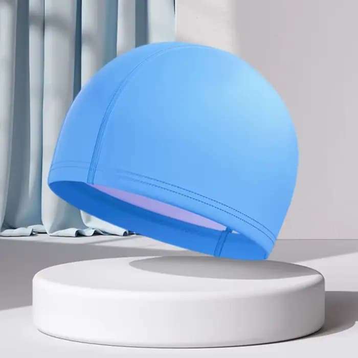 Bonnet de bain imperméable en PU pour enfants et adultes, bonnet de plongée à haute élasticité, non construit, cheveux longs, Protection des oreilles, unisexe
