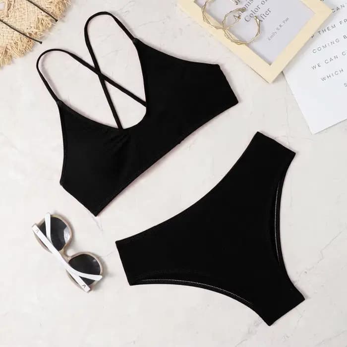 Maillot de bain bikini sexy en soie glacée douce
