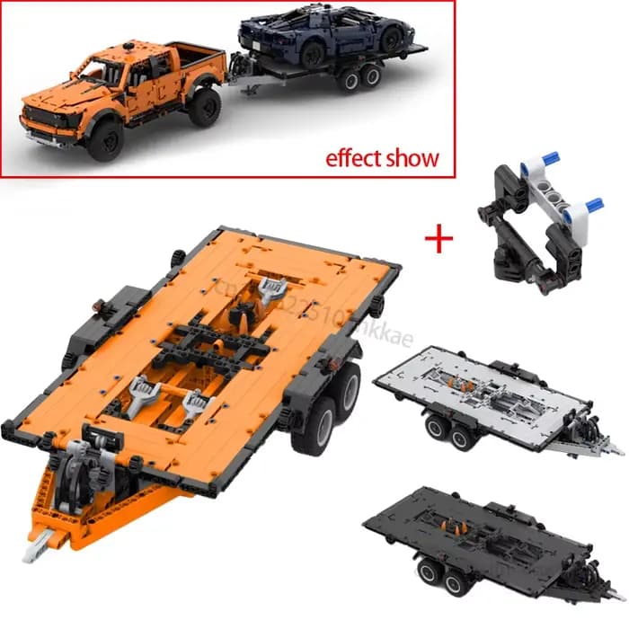 NOUVEAU Remorque F-150 Raptor inclinable avec treuil, blocs de construction techniques, briques d'assemblage DIY, jouet pour enfants, cadeau