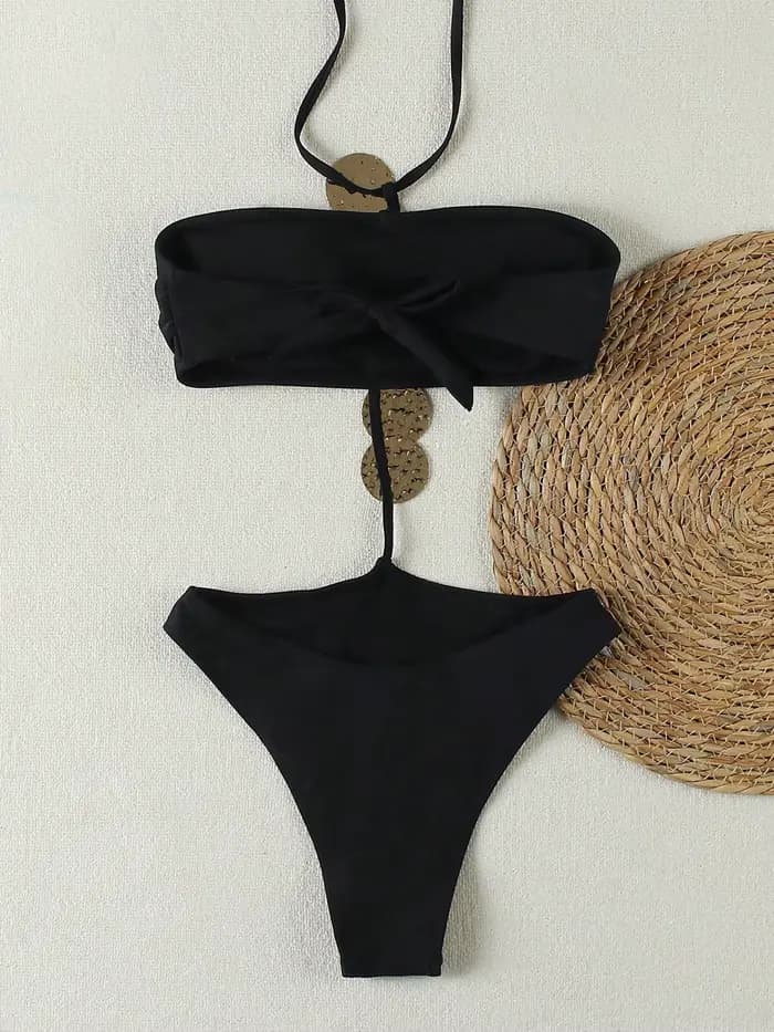 Maillot de bain une pièce rond en métal