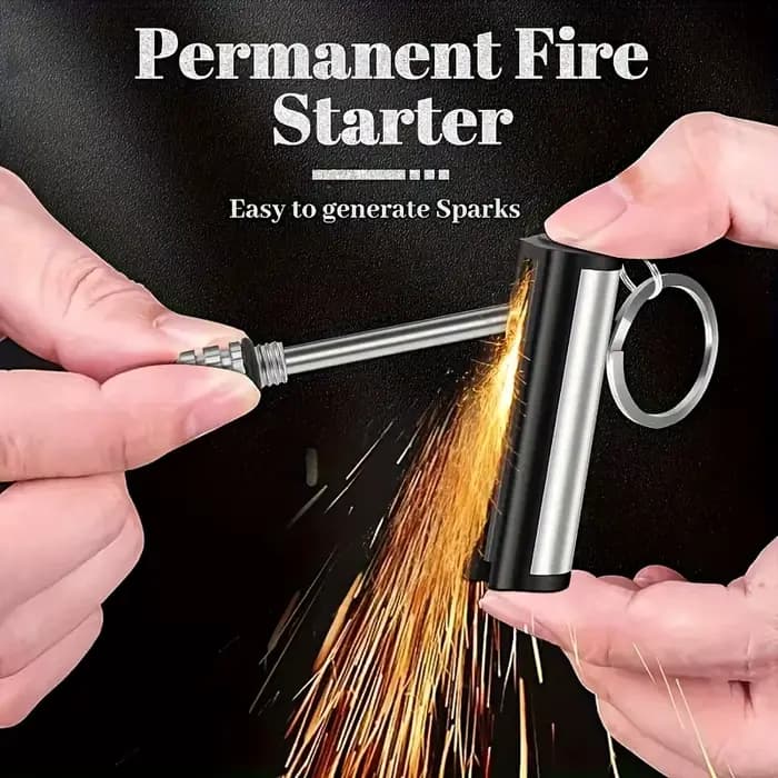 Briquet assorti en métal de silex, briquet de survie d'urgence Portable pour Camping en plein air, peut éclairer 10,000 fois, paquet de 1-50