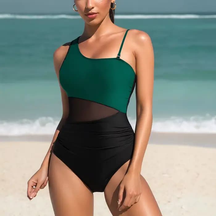 Maillot de bain une pièce à une épaule pour femmes