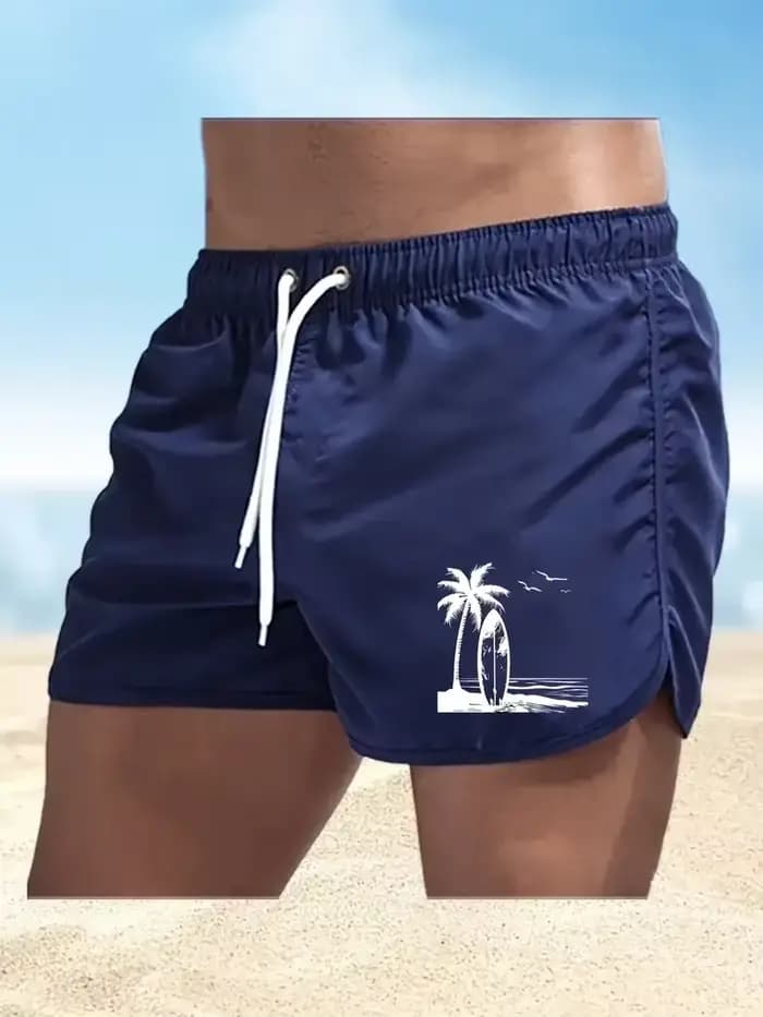 Shorts de plage et de surf décontractés imprimés pour l'été, avec taille élastique, élégants pour les vacances