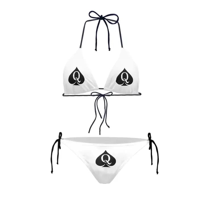 Queen of Spades-Maillot de bain dos nu avec bikini pour femme