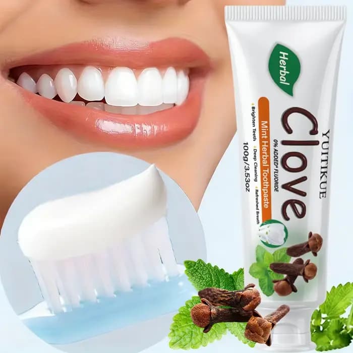 Dentifrice Herbal au Clou de Girofle YUITIKUE 100g, Formule Menthe, Nettoyage en Profondeur, Polissage des Dents, Rafraîchissement de l'Haleine