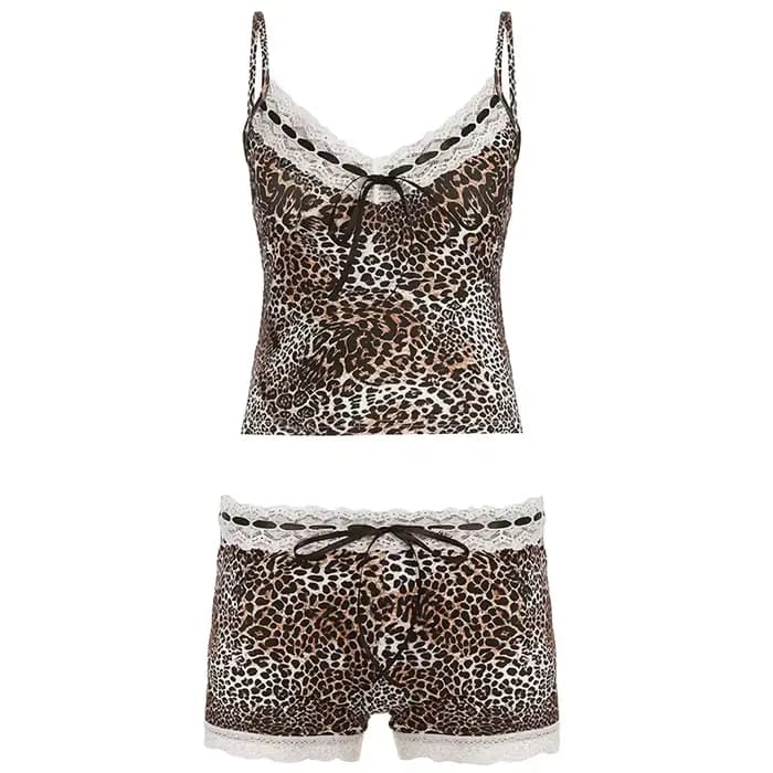 Ensemble short sexy imprimé léopard