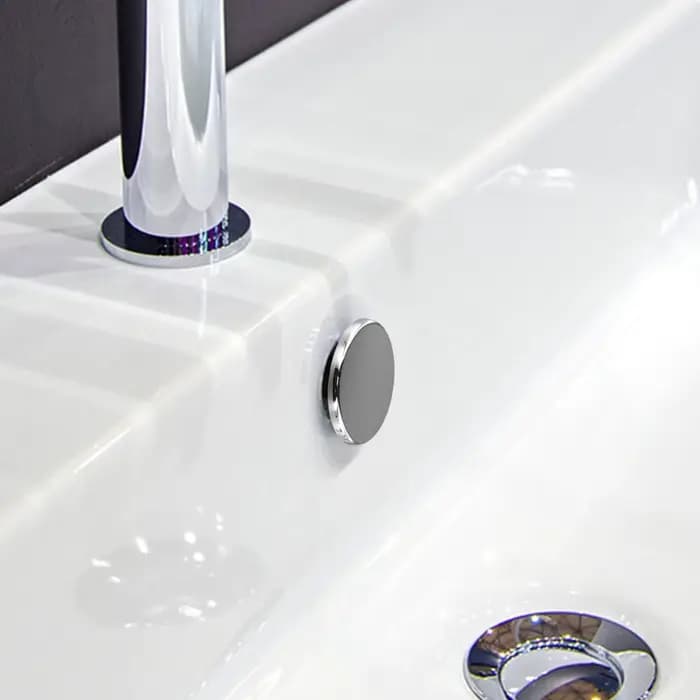Couvercle de remplacement pour trou de débordement de lavabo de salle de bains, 2 pièces, garniture ronde chromée conçue pour les trous de débordement d'évier Standard de 22mm 24mm