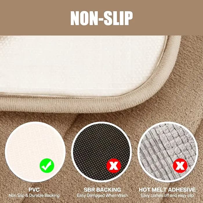 Tapis de bain en mousse à mémoire de forme, 3 pièces, absorbants, antidérapants, lavables, pour sol de salle de bain