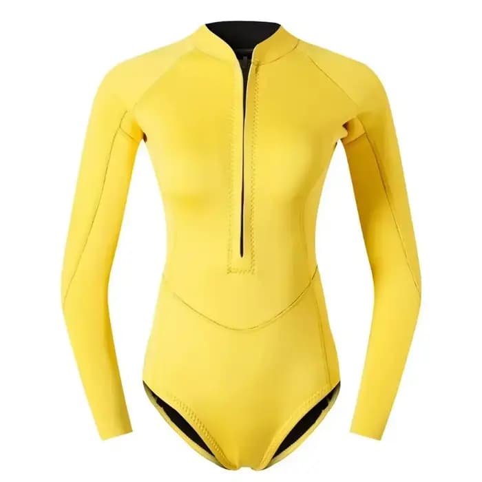 Combinaison de plongée pour femme, 2 mm, néoprène, équipement de plongée, rose, manches longues, bikini, maillot de bain, surf, plongée avec tuba