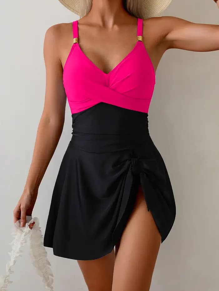 Maillot de bain une pièce sexy pour femme avec dos croisé et bretelles ajustables