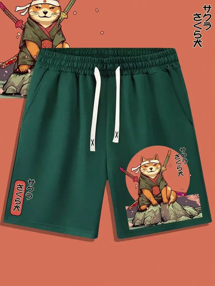 2025 été 3D Anime japonais samouraï chat Shorts troncs séchage rapide plage natation Shorts femmes hommes Hip Hop pantalons courts Shorts 6xl