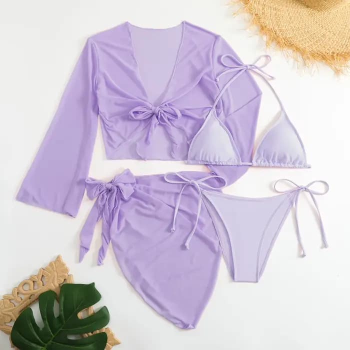 Ensemble de bikinis micro mini roses pour femmes