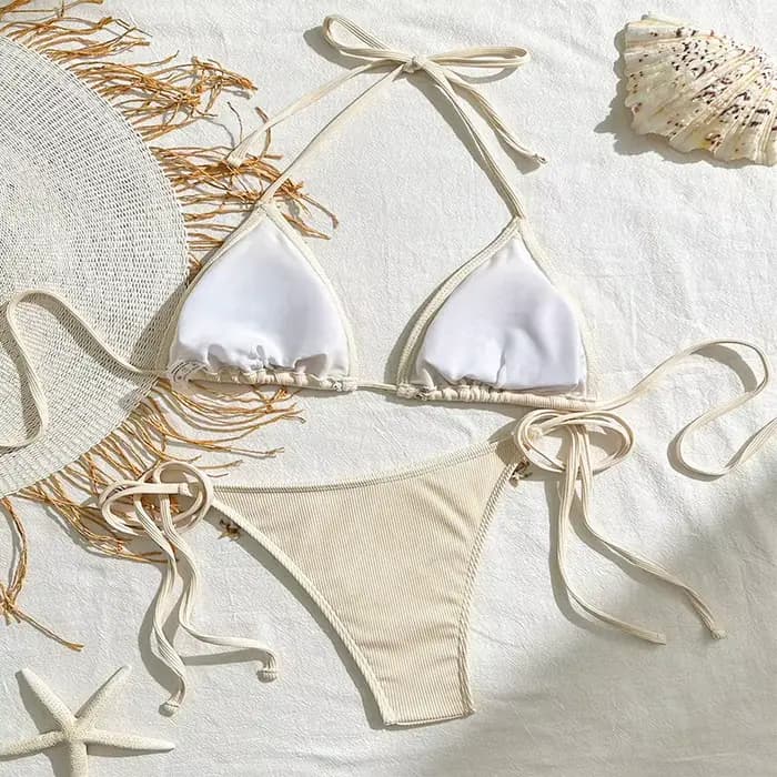 Sexy coquille étoile de mer ornement couleur unie Bikinis ensemble femmes Push Up maillot de plage 2 pièces