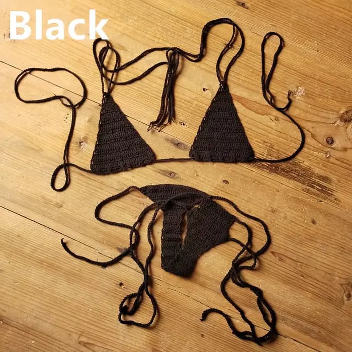 Boho plage femmes Sexy Bikini string à la main maillot de bain au Crochet bas