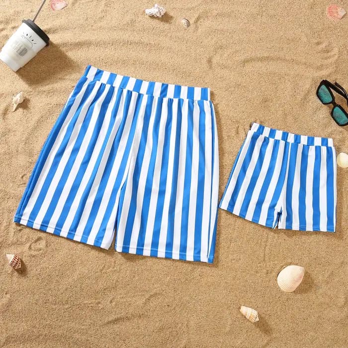 Famille maillot de bain mère fille maillots de bain père fils short de bain 2023 été rayé maman et fille Bikini costume correspondant tenue