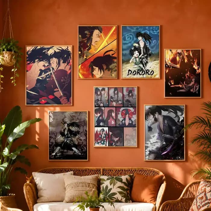 Affiche décorative murale pour salle de bain, couloir, esthétique, facile à appliquer, facile à installer, Anime D-Dororo