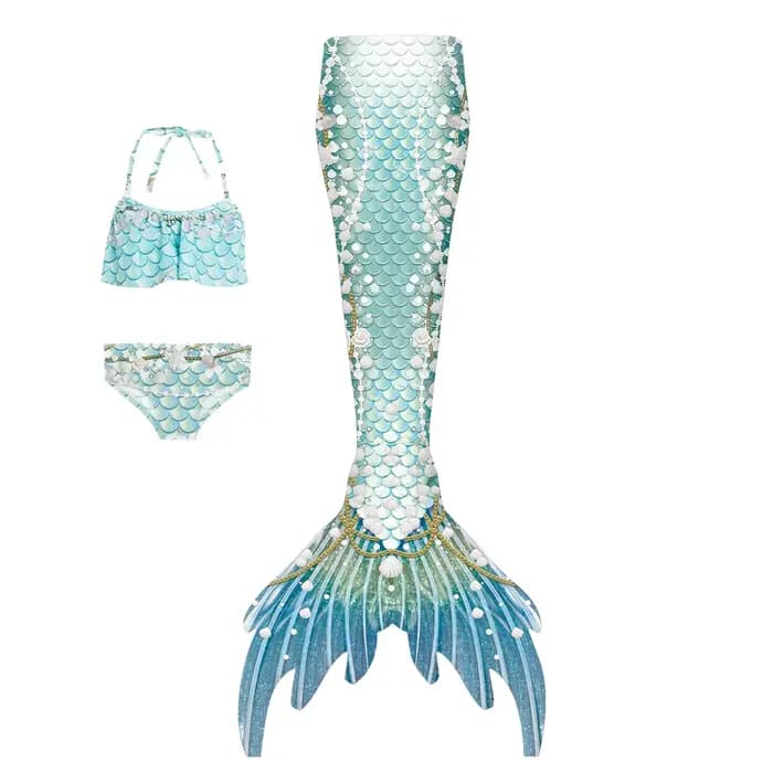Maillot de bain queue de poisson sirène pour enfants, pour filles, été, plage, piscine, fête, sans bretelles, robe de princesse sirène, maillots de bain pour tout-petits