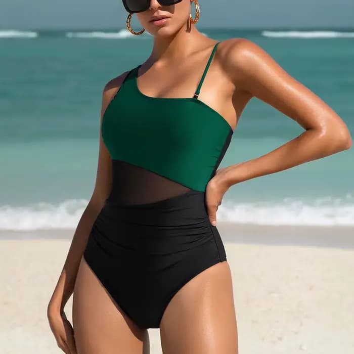 Maillot de bain une pièce à une épaule pour femmes