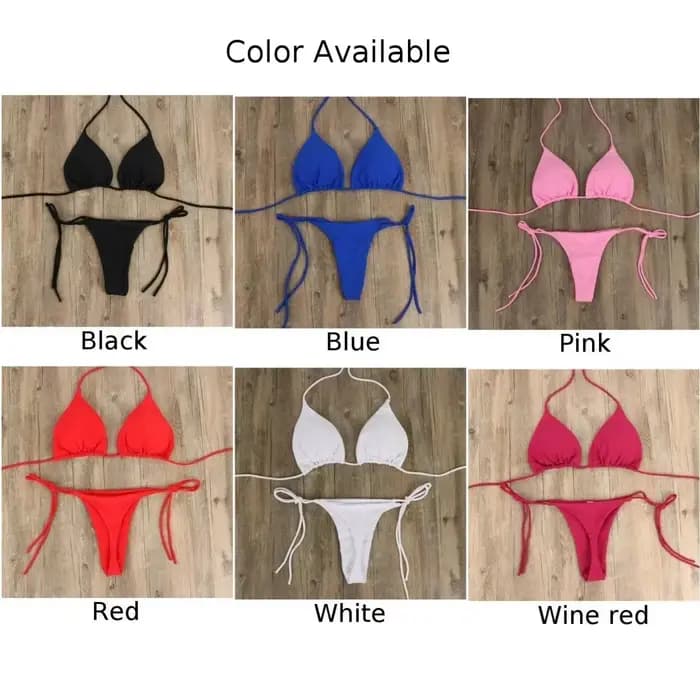 Femmes string Bikini ensemble côté cravate Sexy maillot de bain Style bandeau