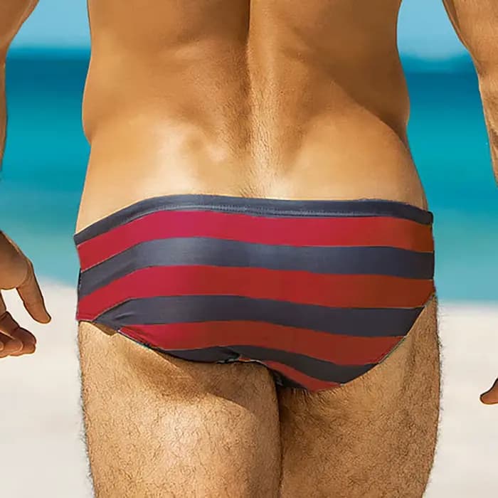 Maillot de bain sexy à rayures pour hommes