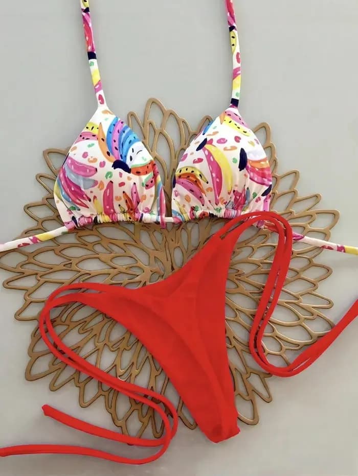 Ensemble Bikini imprimé maillot de bain plage Sexy maillots