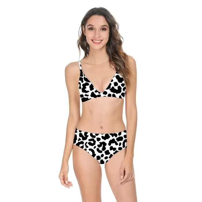 Femmes Sexy Bikini maillot de bain taille haute imprimé léopard décontracté hawaïen dos nu maillots de bain maillot de bain vêtements de sport