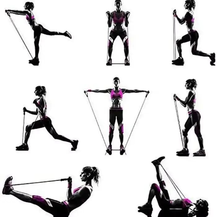 Bandes de résistance avec poignées, bandes d'exercice, bandes d'entraînement avec poignées pour hommes et femmes, équipement de musculation à la maison