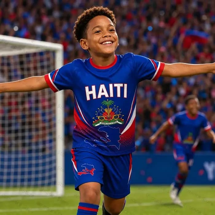 Ensemble de maillots de football d'Haïti 10 # Tenue de football respirante pour homme et femme, ensemble maillot et short d'entraînement
