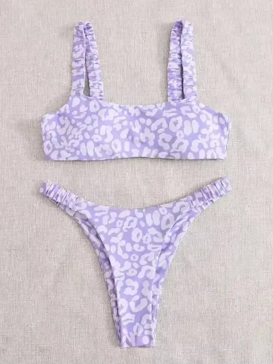 Sexy micro bikini 2024 femmes orange imprimé léopard push up rembourré string maillot de bain femme découpé