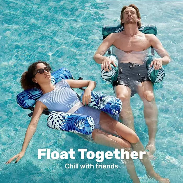 Fauteuil Flottant Gonflable pour Jardin et Piscine – Accessoire de Natation Extérieur pour Adultes, Idéal pour Piscines Hors Sol