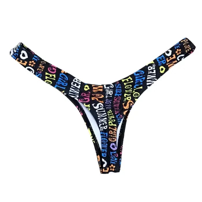 Femmes brésiliennes imprimé Bikini bas string bain plage maillot