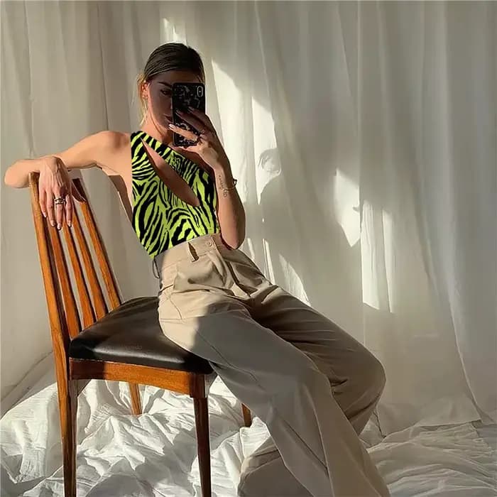 Maillot de bain une pièce évidé pour femme, monokini sexy, vêtements de plage push up, costume de batterie, zèbre, initié, femme, 2023
