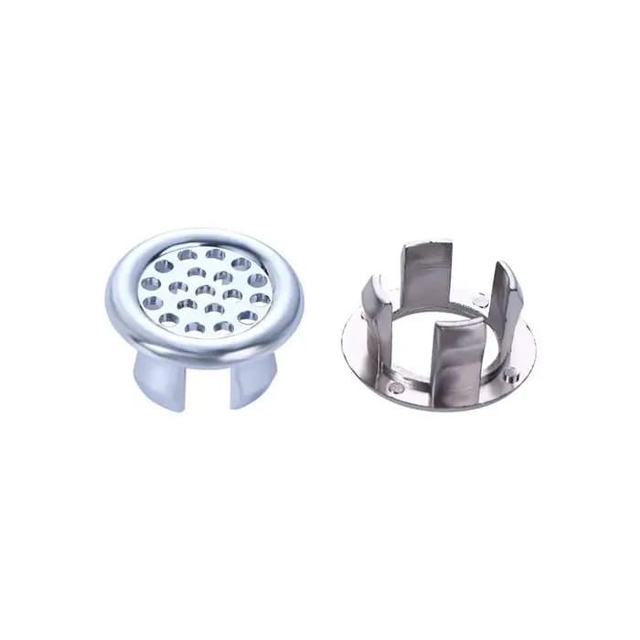 Couvercle de trou chromé pour lavabo en céramique, salle de bains, accessoires de cuisine, bouchon de lavabo d'évier, couvercle de trop-plein creux, anneau rond d'évier, couvercle de rechange