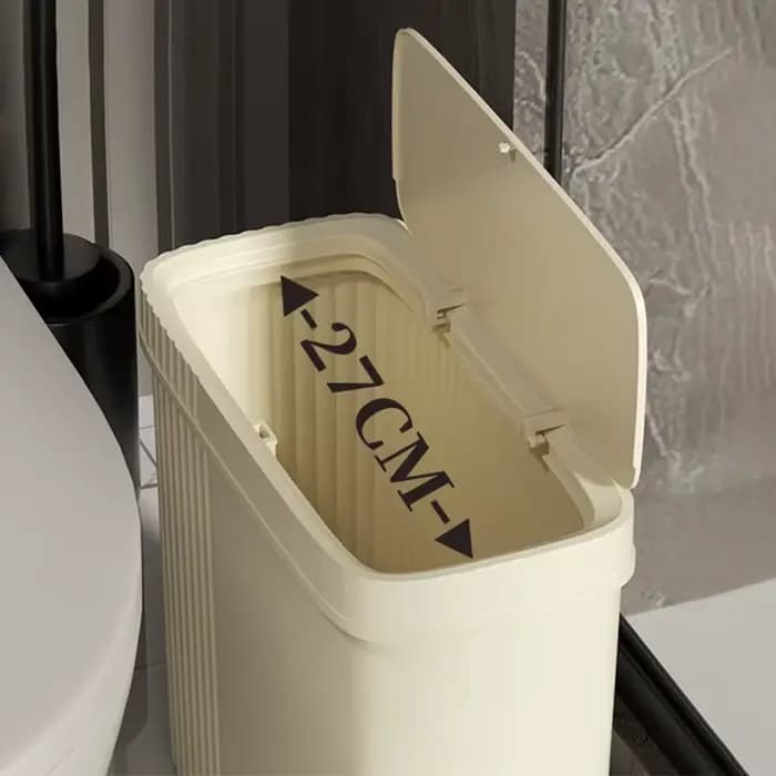 Poubelle de salle de bains, Type presse, poubelle de toilette avec couvercle, anti-odeur, poubelle étroite, salon chambre à coucher, panier à déchets