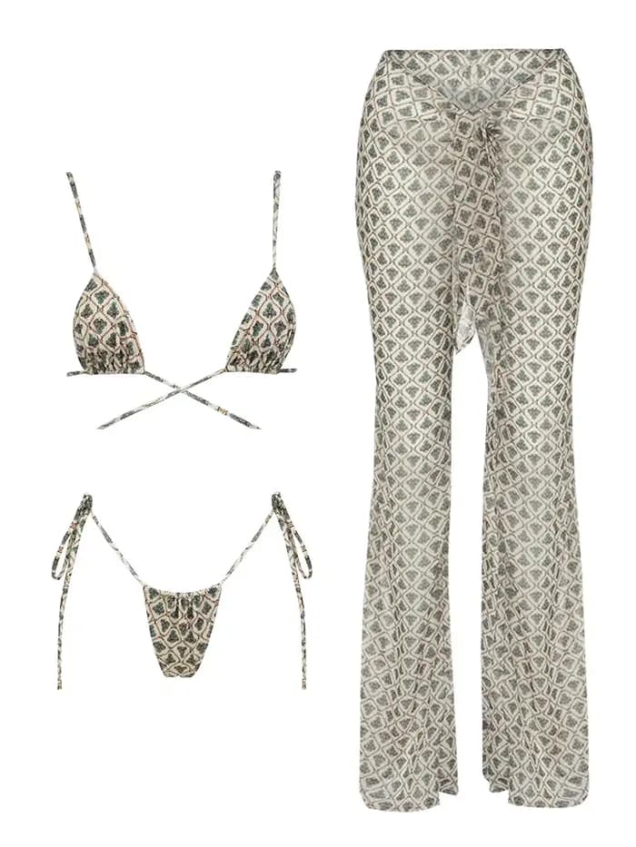 2025 Ensemble bikini noir élégant avec fond transparent